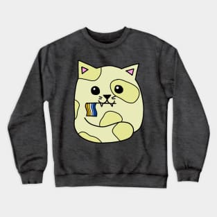 aroace pride flag cat Crewneck Sweatshirt